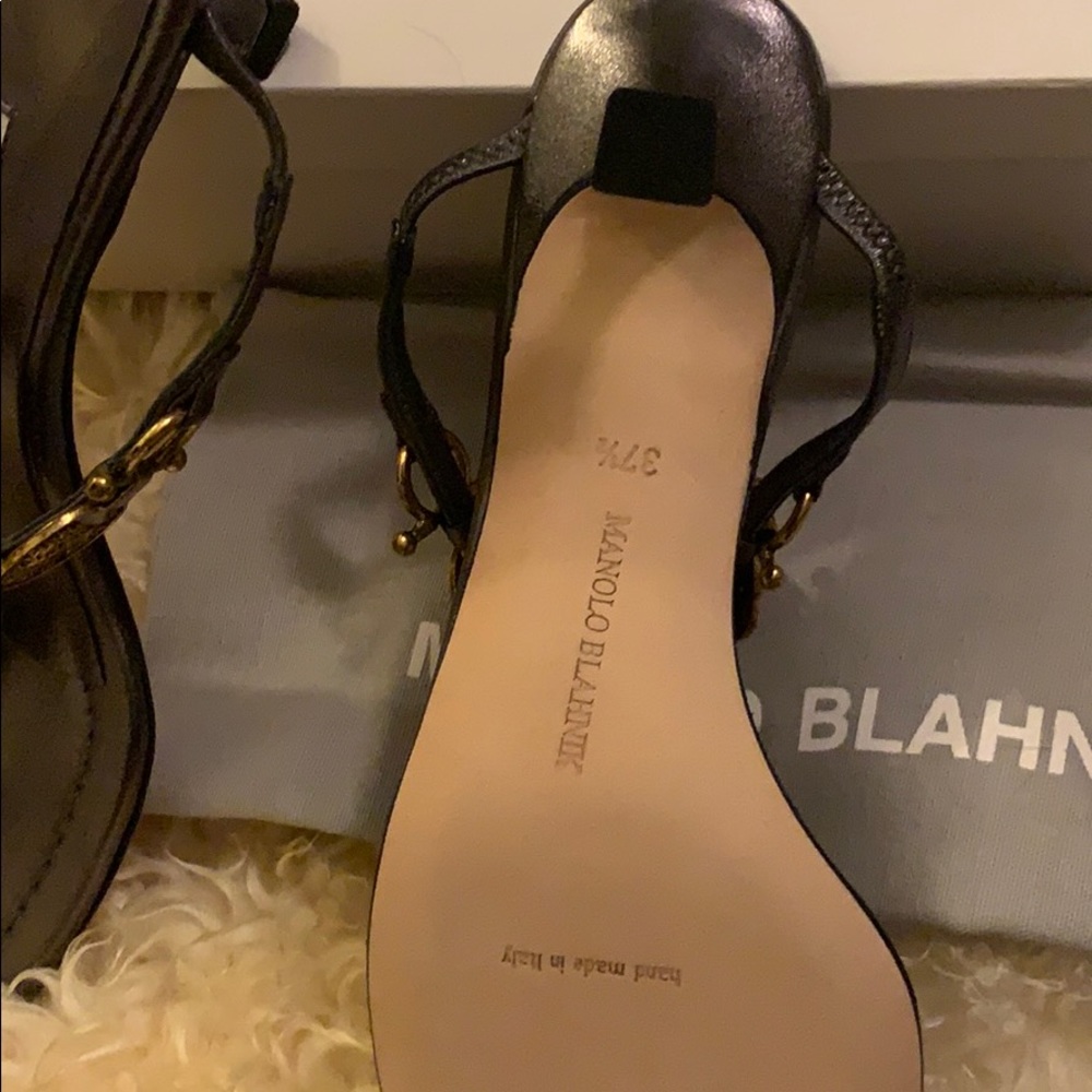 NEW Manolo Blahnik Monete Sandal 50mm - Picture 5 of 8